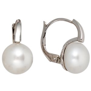 JOBO Boutons 585 Gold Weißgold 2 Süßwasser Perlen Ohrringe Ohrhänger JOBO Boutons 585 Gold Weißgold 2 Süßwasser Perlen Ohrringe Ohrhänger