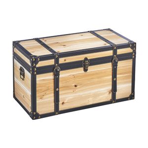 Kobolo truhla Truhla na poklady Dřevěná truhla - FLORENCE - s kovovými detaily a koženými sponami 70x35x38 cm
