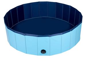 maxxpro Pet Dog Pool - 120 x 30 CM - střední plemena psů - skládací - protiskluzové dno - s vypouštěcím ventilem - modrý
