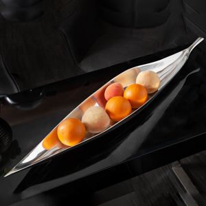 riess-ambiente Deko Schale SILVER LEAF 80cm silber Aluminium Dekoration Schmuckablage