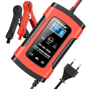FOXSUR 12V 5A Motorrad-Batterieladegerät für Kfz-Automobil Blei-Säure AGM GEL Nass,