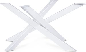 Tischgestell Orion (Weiß, 113x73xH71 cm) Design Kreuzgestell Tischkufen Stahl Tischbeine Metall Esstisch Schreibtisch