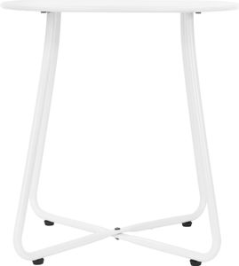 ML-Design Malý kovový stolík, biely, okrúhly stolík do exteriéru