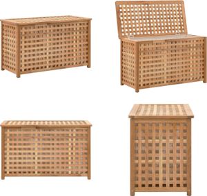 vidaXL Wäschetruhe 77,5×37,5×46,5 cm Walnuss Massivholz - Wäschetruhe - Wäschetruhen - Wäschebox - Wäscheboxen