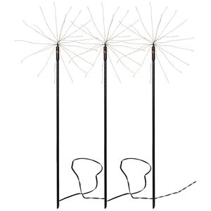 LED-Dekostab 'Firework Outdoor', 3er Set, 65x200cm