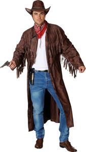 Cowboy Kostüm Mantel braun Western in Wildleder-Optik für Herren Cowboy Kostüm Mantel braun Western in Wildleder-Optik für Herren