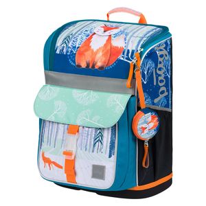 Baagl Schulranzen Mädchen 1. Klasse - Ergonomische Schultasche für Kinder - Schulrucksack mit Brustgurt - Grundschule Ranzen (Fuchs)