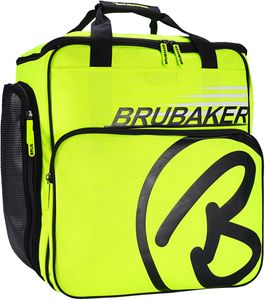 BRUBAKER Super Champion Skischuhtasche Helmtasche Rucksack mit Schuhfach - Neon Gelb/Schwarz