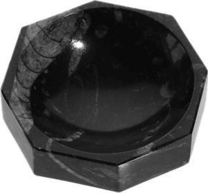 Fossilien Schale Ø10cm – Handpoliert aus Orthoceras Stein, Deko & Ablage Fossilien Schale Ø10cm – Handpoliert aus Orthoceras Stein, Deko & Ablage