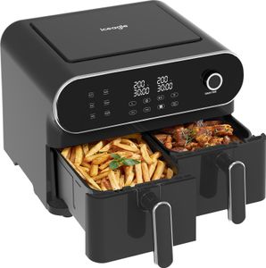 iceagle Heißluftfritteuse AFT11001, dual air fryer 11L,heissluftfritteuse xxl mit Drehknopf, 5 Kochprogramme, digitales Display, mit 2 kammern iceagle Heißluftfritteuse AFT11001, dual air fryer 11L,heissluftfritteuse xxl mit Drehknopf, 5 Kochprogramme, digitales Display, mit 2 kammern