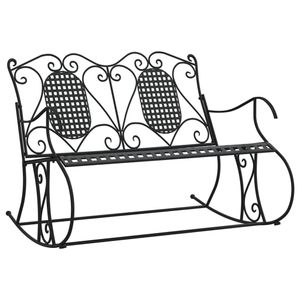 vidaXL Houpací lavice pro 2 osoby 113 cm černá ocel