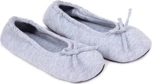 Weiche Damen Ballerina Hausschuhe mit Schleife grau 40-41 YOCLUB