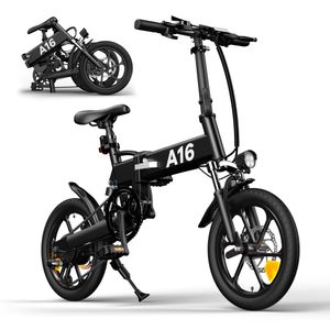 ADO Folding Electric Bike, 16 Zoll Fold Ebike für Erwachsene, 250W Elektrofahrrad mit 36V 7.5AH abnehmbarem Akku, 7-Gang-Getriebe, Magnesiumlegierung Elektrofahrrad klapprad Pedelec Outdoor 25km/h