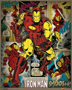 Pyramid International Marvel Comics Poster Set Iron Man Retro 40 x 50 cm (4)
