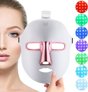 Kosmetikbehandlungsgerät Lichttherapie-Maske, LED Gesichtsmaske, Hautverjüngungsmaske, 7 Farben, schönheit, facelifter, weiß