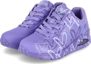 Skechers Damen Low Sneaker UNO SPREAD THE LOVE Lila Synthetik Größe: 38