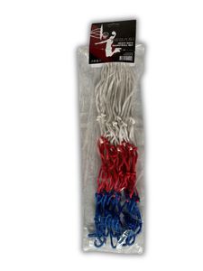 Pegasi Basketballnetz Universal 70g - Past für alle Basketballkorb - Innen- und Außeneinsatz - Indoor und Outdoor - Basketball Zubehör - Nylonn - Weiß/Rot/Blau