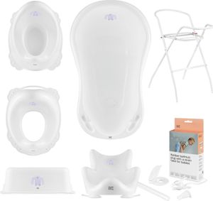 Babywanne, Sitz, Ständer, Schemel, Topf, Toilettensitz, Abfluss – Weiß