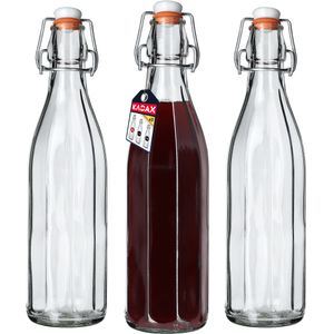 KADAX 3x Butelka Szklana Butelki Na Nalewki Wino Likiery Bimber 1000ml 1L