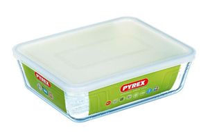 PYREX - 244P000 / 7043 - Rechteckschale mit Deckel - 27 cm * 22 cm - Pyrex Cook & Freeze