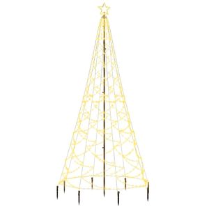 vidaXL LED vianočný stromček s kovovou tyčou 500 LED teplá biela 3 m