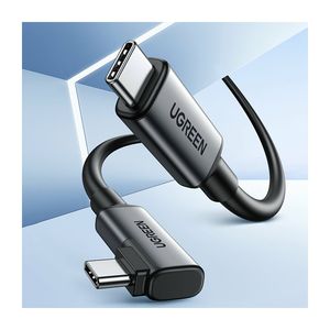 Ugreen abgewinkeltes Kabel USB Type C - USB Type C zum Laden 60W / Datenübertragung mit VR-Brillen-Unterstützung (z.B. Oculus Quest 2) 5m schwarz