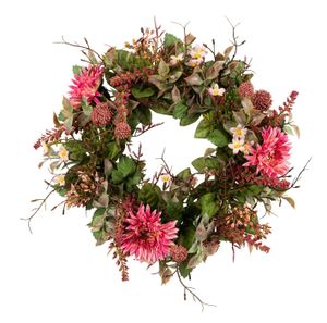 künstlicher Blumenkranz Chrysantheme rosa Ø 30cm Sommer / Herbst Blumenkranz