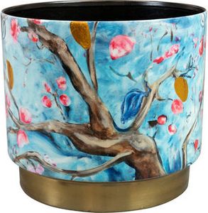Ter Steege Blumentopf "Blossom Blue" Metall Multicolor D 18 cm H 16 cm
