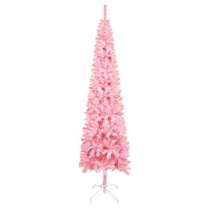 vidaXL Schlanker Weihnachtsbaum Rosa 210 cm