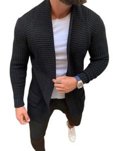 Herren Strickjacken Slim Fit Jacke Casual Outwear Warm Herbst Mantel Oberbekleidung Schwarz,Größe M