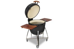 Kamado CL-26 Profi Keramik Grill Schwarz, Grilldurchmesser 66cm, Grillrostdurchmesser 57cm, BBQ Grillei Holzkohlegrill Grill Keramikgrill