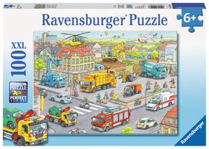 100 Teile Ravensburger Kinder Puzzle XXL Fahrzeuge in der Stadt 10558