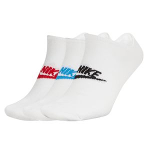 NIKE Uni 3er Pack Sneaker Sportsocken - Everyday Essential, Logo, einfarbig Weiß/Bunt 34-38