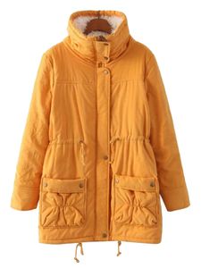 Damen Steppmäntel Winterjacke Langarm Mantel Outwear Winter Jacke Hooded Steppjacke Gelb,Größe XS Gelb,Größe XS