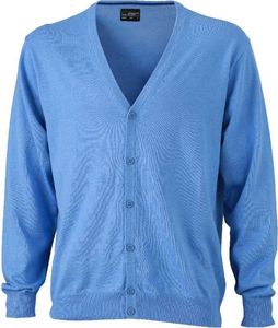 James & Nicholson Herren V-Ausschnitt Cardigan JN661 glacier blue XL