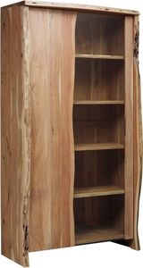 MASSIVMOEBEL24 Vitrine Akazie 105x45x204 natur lackiert PURE ACACIA #711