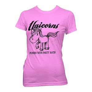 Einhorn Girlie Shirt Ponies With Party Heads Gr. L - T-Shirts