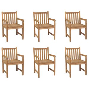 HOMMIE© Outdoor-Stuhl ,6er Set Gartenstühle Massivholz Teak Relaxsessel Armlehnstuhl & schlichten Design