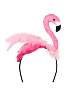 Flamingo-Haarreif Accessoire Fasching rosa-schwarz