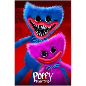 Fleecová deka Poppy Playtime – Huggy Wuggy a Kissy Missy