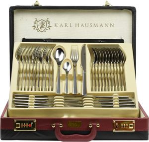 Karl Hausmann 72tlg Set Tafelbesteck Besteckset Luna, poliertes Silber, Edelstahl