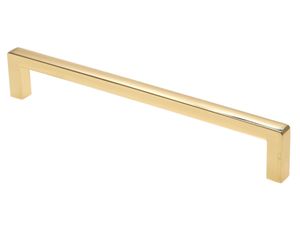 Möbelgriff gold, Küchengriff BA 160 mm, Schrankgriff Messing poliert