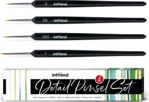 int!rend Pinsel fein 4er Set - Pinselset mit 4 feinen Haarpinseln - Aquarell Pinselset - geeignet für u.a. Acryl und Öl Farben - Pinsel für Modellbau Malen nach Zahlen