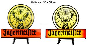 Jägermeister Leuchtschild Werbeschild Werbetafel Leuchtreklame LED Beleuchtet mit Netzteil - ca. 30 x 30cm