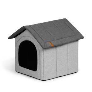 Rexproduct Home gemütliches Hundebett, Hundehütte im modernen Stil, Farbe grau, Größe XXL (55x60x60cm)