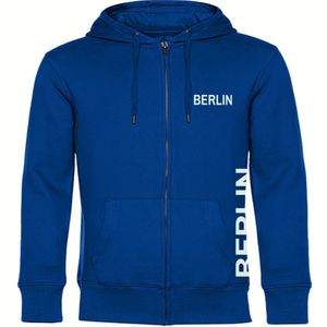 multifanshop Kapuzen Sweatshirt Jacke - Berlin blau - Brust & Seite, blau, Größe 3XL