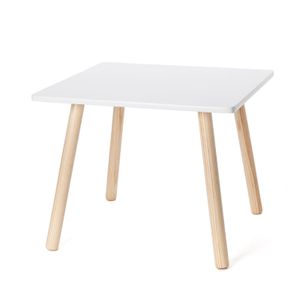 OXYBUL  Detský štvorcový stôl biely/prírodné drevo