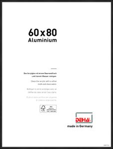 DEHA Aluminium Bilderrahmen Boston, 60x80 cm, Eloxal Schwarz Matt