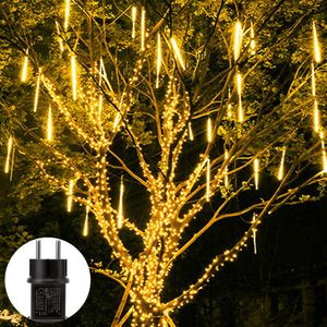 288 LED Meteorschauer Regen Lichter Warmweiß Wasserdichte Eiszapfen Lichterkette Garten Party Weihnachten Deko