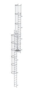Günzburger Steigtechnik Mehrzügige Steigleiter mit Rückenschutz (Maschinen) Aluminium eloxiert 12,12m